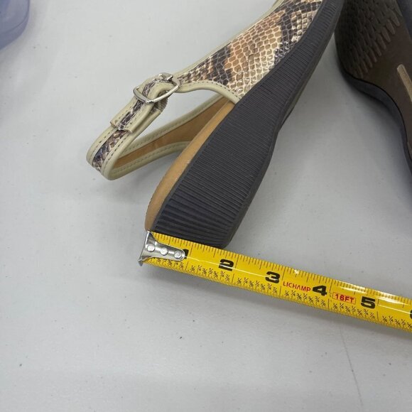 Softspots @ Footsmart Slingback Snake Skin Cap Toe Wedge Shoes Womens size 7.5 M - Picture 8 of 9
